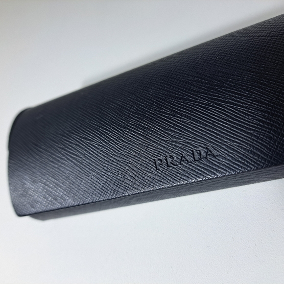 Prada Black Frame Sunglasses with Gold Temple Accents - Picture 12 of 12